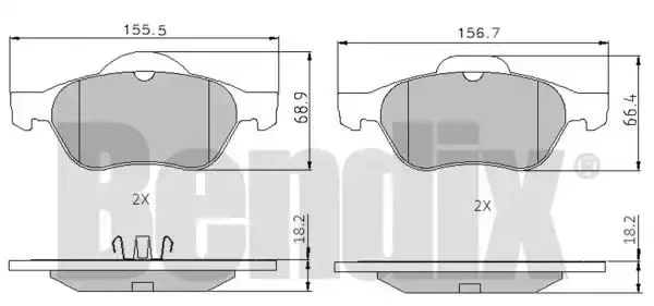 510376 BENDIX Комплект тормозных колодок (фото 1)