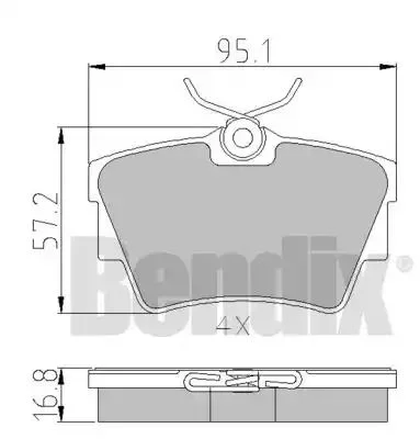510404 BENDIX Комплект тормозных колодок (фото 1)