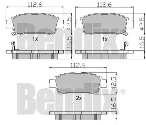 510425 BENDIX Комплект тормозных колодок (фото 1)
