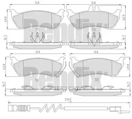 510495 BENDIX Комплект тормозных колодок (фото 1)