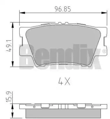 510496 BENDIX Комплект тормозных колодок (фото 1)
