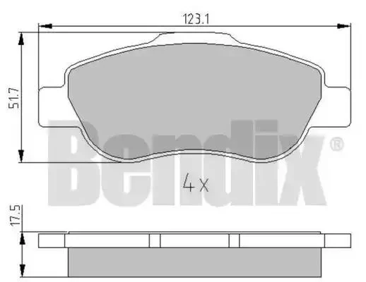 510558 BENDIX Комплект тормозных колодок (фото 1)