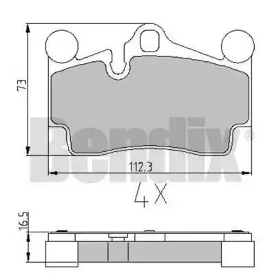 510604 BENDIX Комплект тормозных колодок (фото 1)