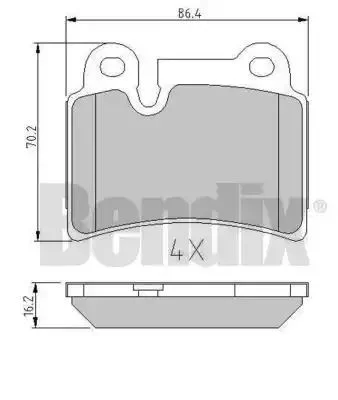 510672 BENDIX Комплект тормозных колодок (фото 1)
