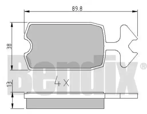 511014 BENDIX Комплект тормозных колодок (фото 1)