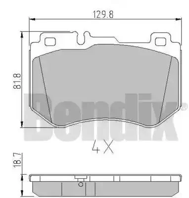 511188 BENDIX Комплект тормозных колодок (фото 1)