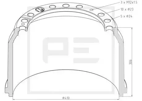 016.403-97A PE AUTOMOTIVE Тормозный барабан (фото 1)