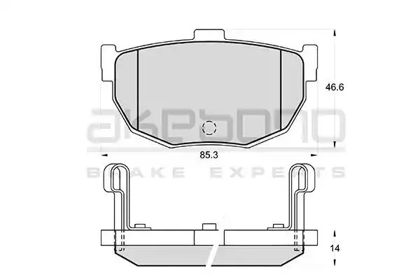AN-141WK AKEBONO Комплект тормозных колодок (фото 1)