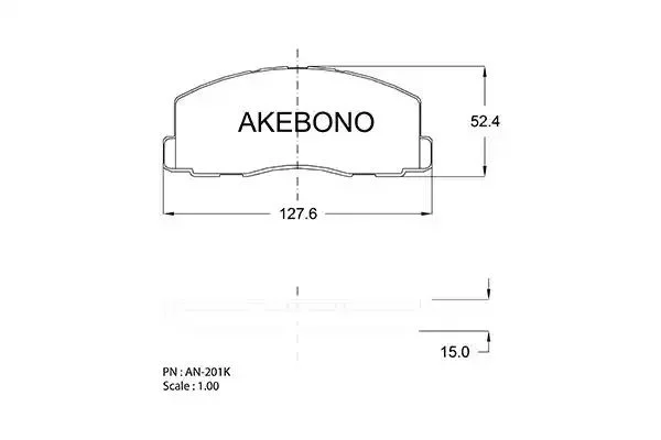 AN-201KE AKEBONO Комплект тормозных колодок (фото 1)