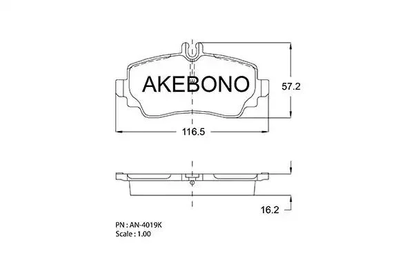 AN-4019KE AKEBONO Комплект тормозных колодок (фото 1)