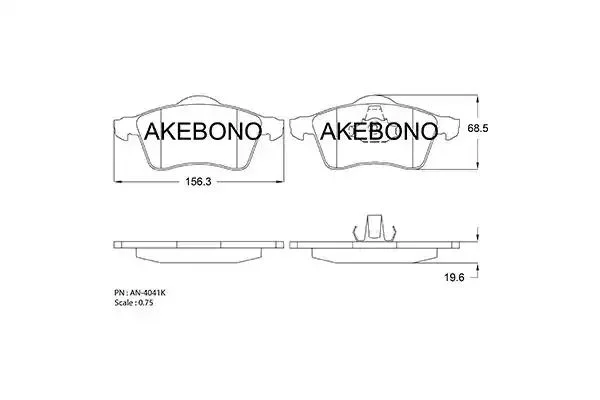 AN-4041KE AKEBONO Комплект тормозных колодок (фото 1)