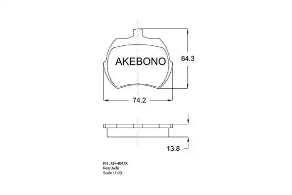 AN-4047K AKEBONO Комплект тормозных колодок (фото 1)