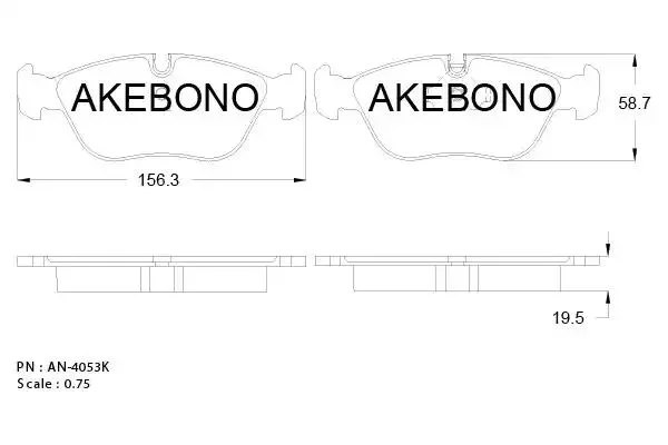 AN-4053KE AKEBONO Комплект тормозных колодок (фото 1)