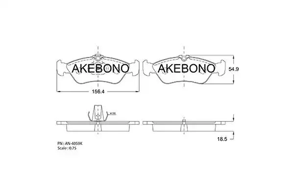 AN-4059KE AKEBONO Комплект тормозных колодок (фото 1)