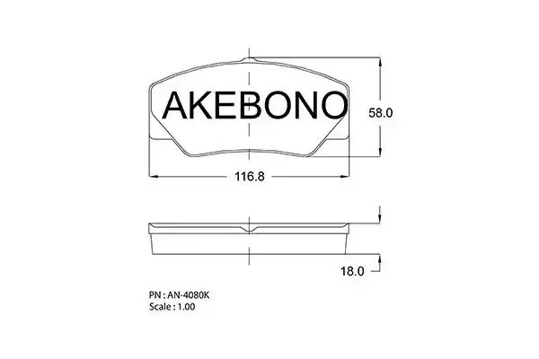 AN-4080K AKEBONO Тормозные колодки (фото 1)