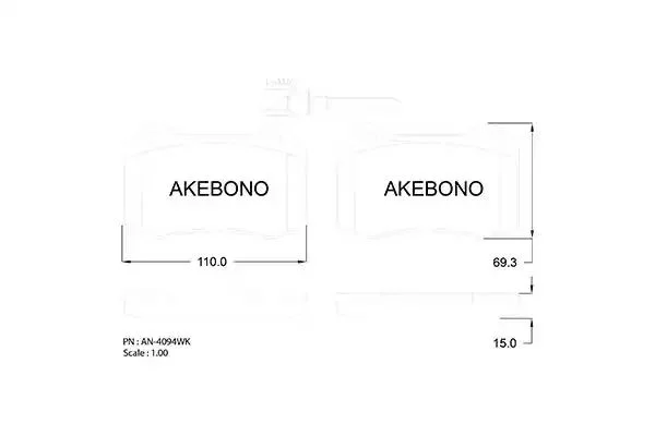 AN-4094WKE AKEBONO Комплект тормозных колодок (фото 1)