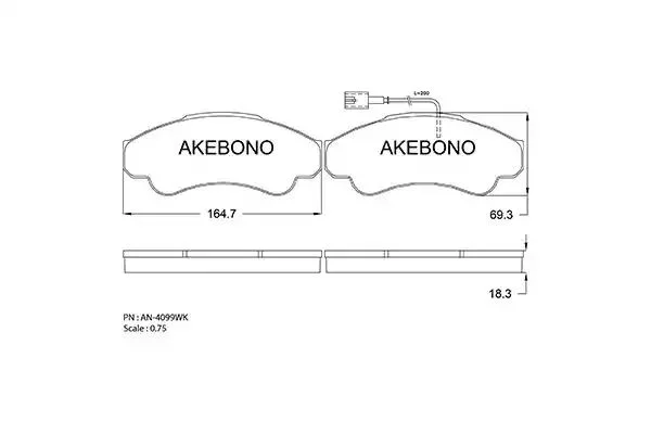 AN-4099WK AKEBONO Тормозные колодки (фото 1)