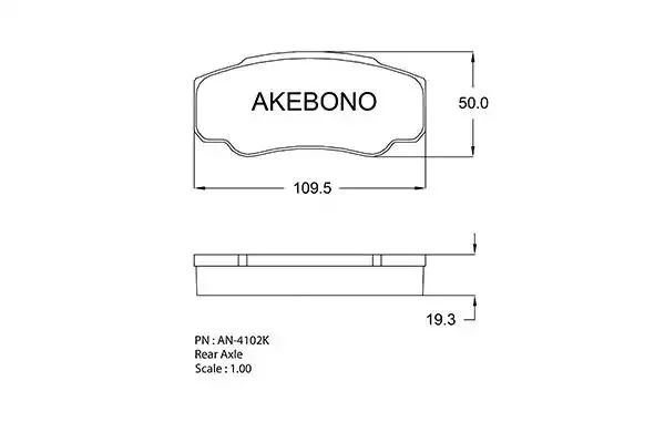 AN-4102K AKEBONO Комплект тормозных колодок (фото 1)
