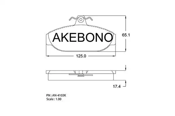 AN-4103K AKEBONO Комплект тормозных колодок (фото 1)