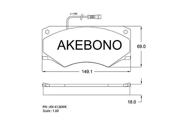 AN-4216WKE AKEBONO Комплект тормозных колодок (фото 1)