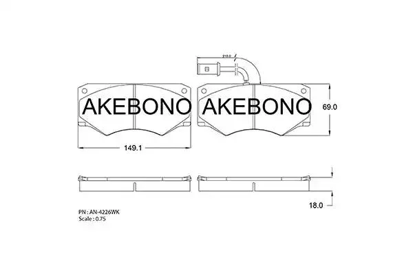 AN-4226WK AKEBONO Комплект тормозных колодок (фото 1)