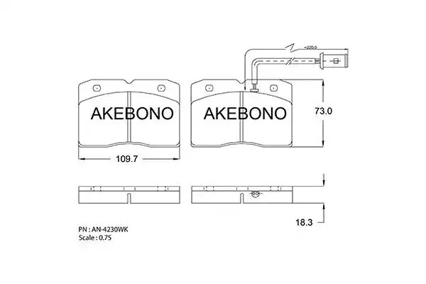 AN-4230WKE AKEBONO Комплект тормозных колодок (фото 1)