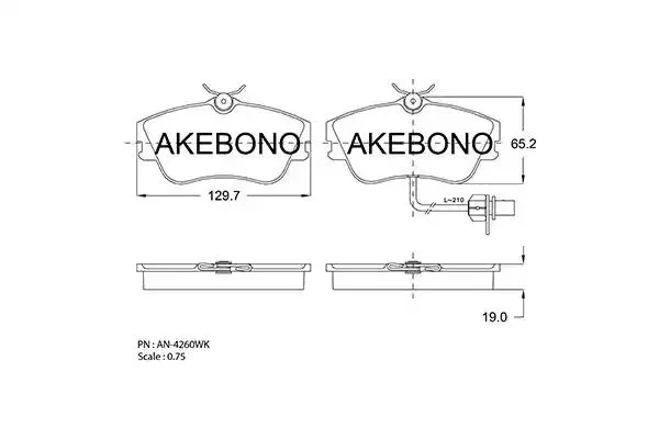 AN-4260WKE AKEBONO Комплект тормозных колодок (фото 1)