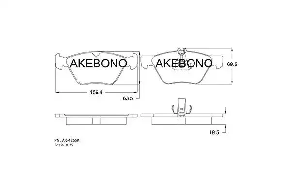 AN-4265KE AKEBONO Комплект тормозных колодок (фото 1)