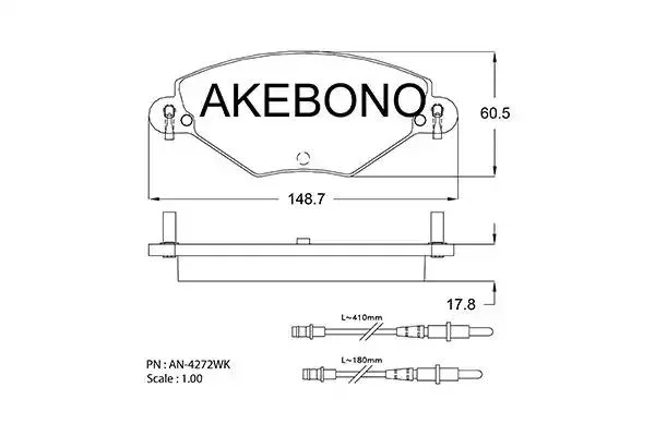AN-4272WKE AKEBONO Комплект тормозных колодок (фото 1)