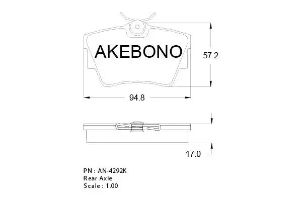 AN-4292K AKEBONO Комплект тормозных колодок (фото 1)