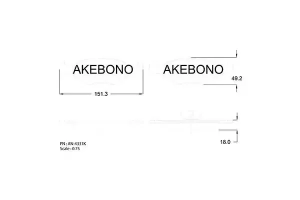 AN-4331KE AKEBONO Комплект тормозных колодок (фото 1)