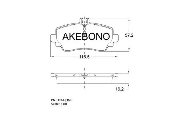 AN-4336KE AKEBONO Комплект тормозных колодок (фото 1)