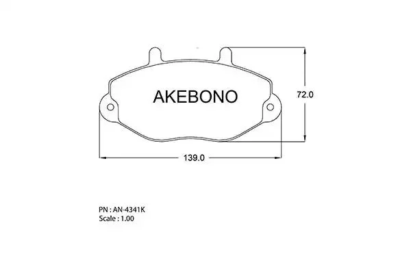 AN-4341K AKEBONO Комплект тормозных колодок (фото 1)