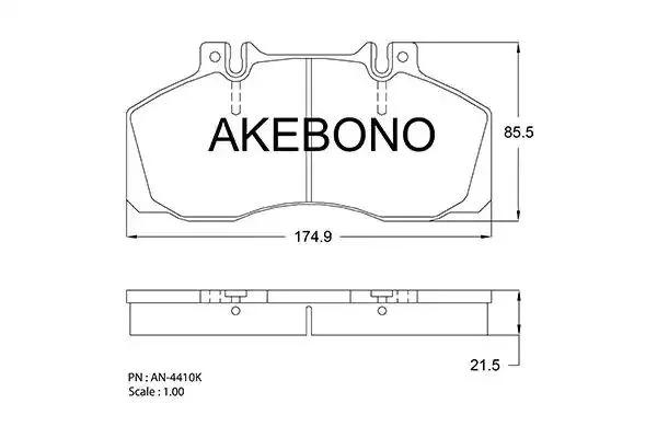 AN-4410K AKEBONO Комплект тормозных колодок (фото 1)