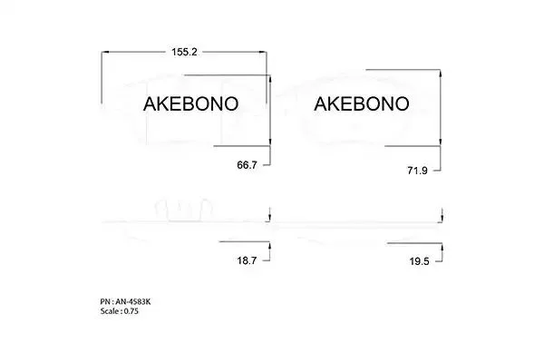 AN-4583KE AKEBONO Комплект тормозных колодок (фото 1)