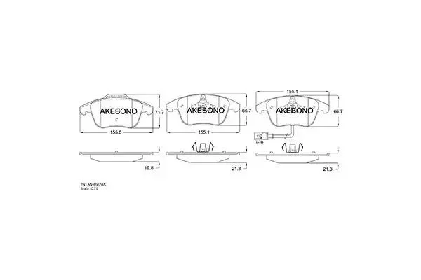 AN-4682WKE AKEBONO Комплект тормозных колодок (фото 1)