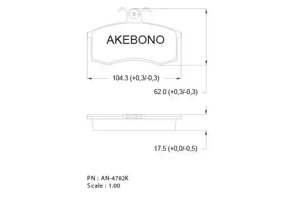 AN-4782K AKEBONO Комплект тормозных колодок (фото 1)