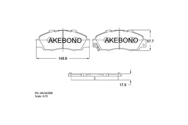 AN-642WK AKEBONO Тормозные колодки (фото 1)