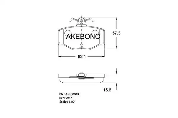 AN-8001K AKEBONO Комплект тормозных колодок (фото 1)