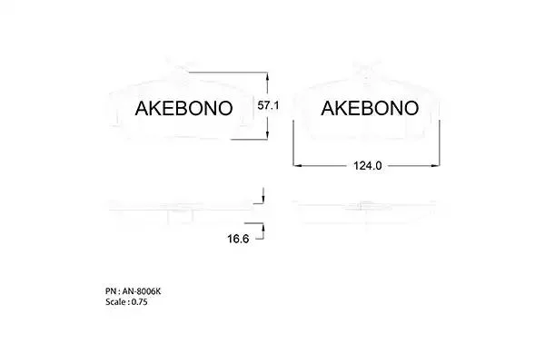 AN-8006K AKEBONO Комплект тормозных колодок (фото 1)
