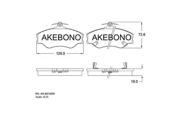 AN-8018WKE AKEBONO Комплект тормозных колодок (фото 1)
