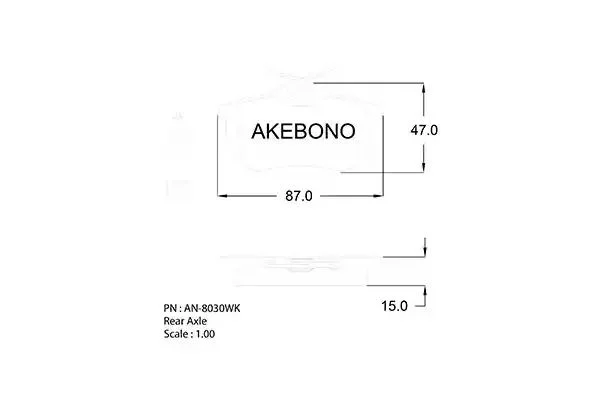 AN-8030WKE AKEBONO Комплект тормозных колодок (фото 1)