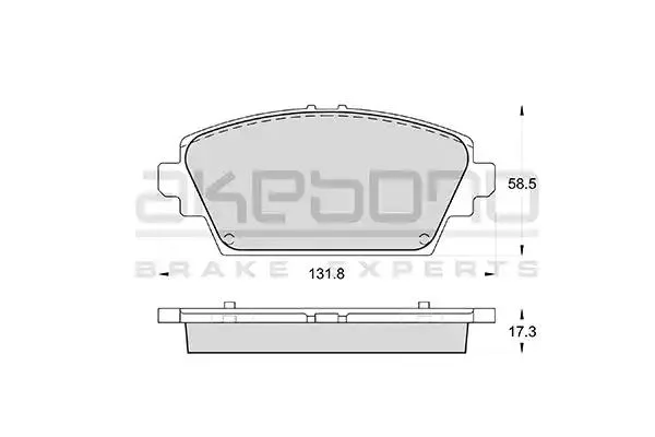 AN-8218KE AKEBONO Комплект тормозных колодок (фото 1)