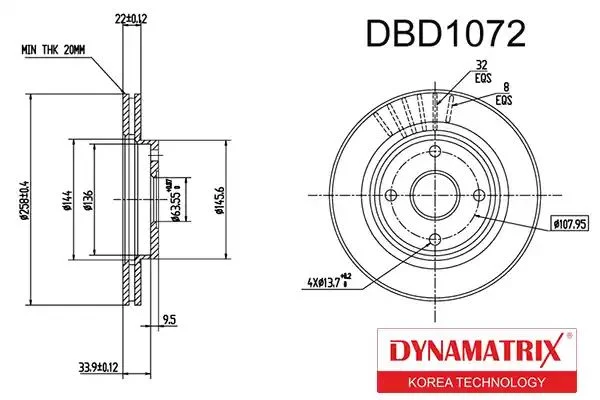 DBD1072 DYNAMAX Тормозной диск (фото 1)