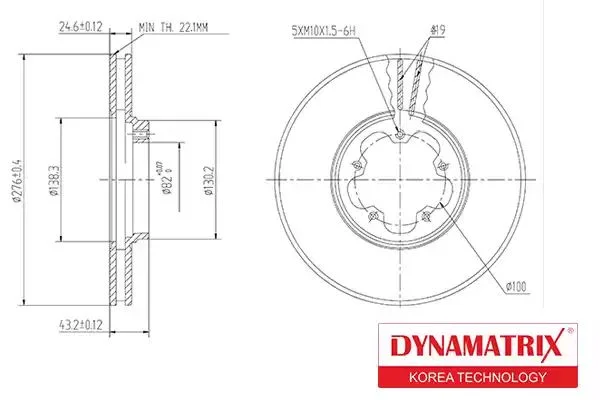 DBD1113 DYNAMAX Диск тормозной (фото 1)