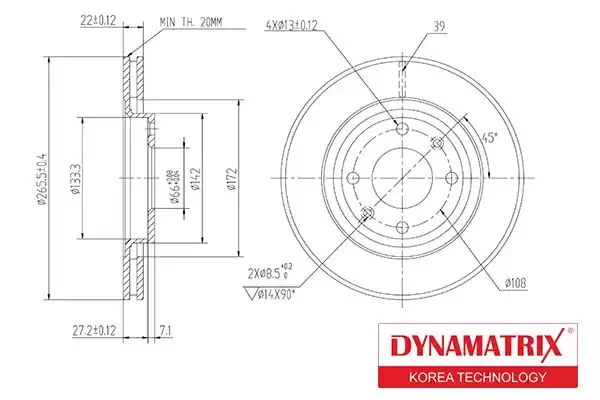 DBD1140 DYNAMAX Тормозной диск (фото 1)