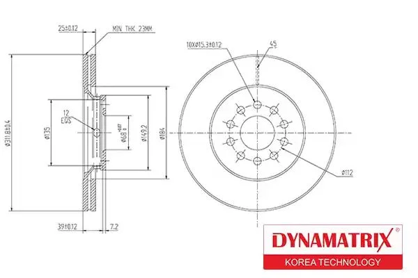 DBD1156 DYNAMAX Диск тормозной (фото 1)