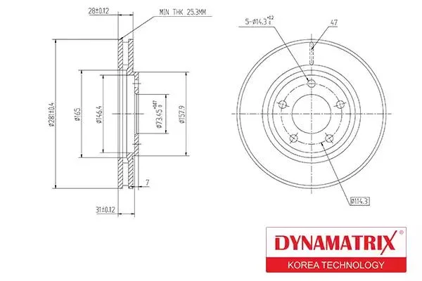 DBD1214 DYNAMAX Тормозной диск (фото 1)