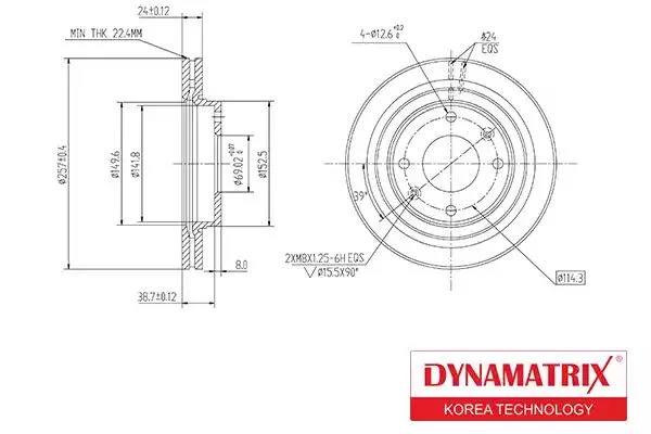 DBD1270 DYNAMAX Диск тормозной (фото 1)