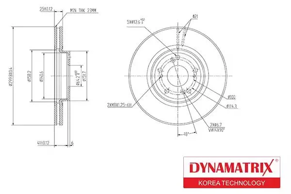 DBD1424 DYNAMAX Диск тормозной (фото 1)